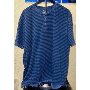 Tommy Bahama ~ Tidelands Men's Classic Henley Shirt Atlantic Blue Size XXL